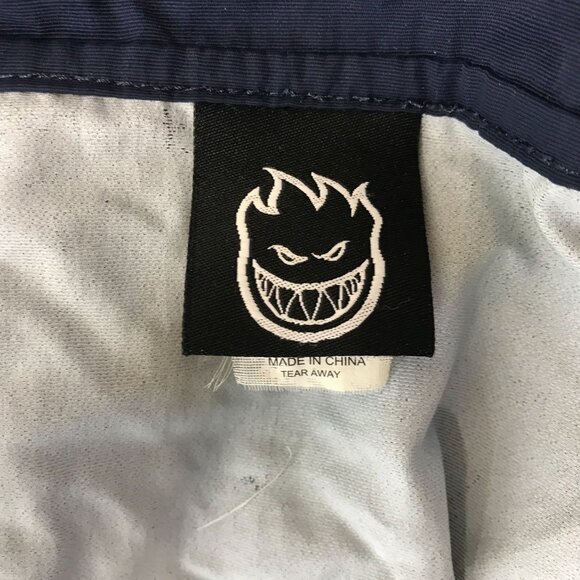 SPITFIRE WHEELS ~ MENS SMALL ~ NAVY BLUE BUTTON UP JACKET DRAWSTRING WAIST - Picture 8 of 8